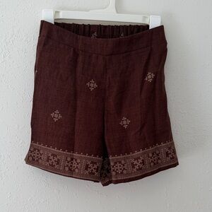 Women's Brown Patterned Shorts